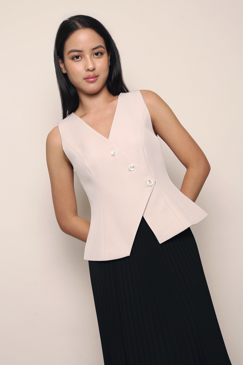 Posh Wrap Vest Top Nude Pink
