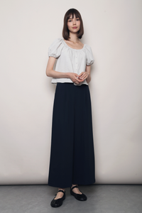 Posie Pleat Scoop Neck Top Oat
