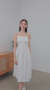 Nessa Strappy Midi Dress White