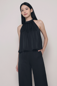 Ramsie High Neck Sleeveless Blouse Black