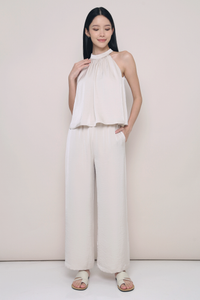 Ramsie High Neck Sleeveless Blouse Champagne