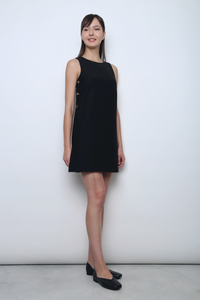 Saville Side Button Shift Dress Black