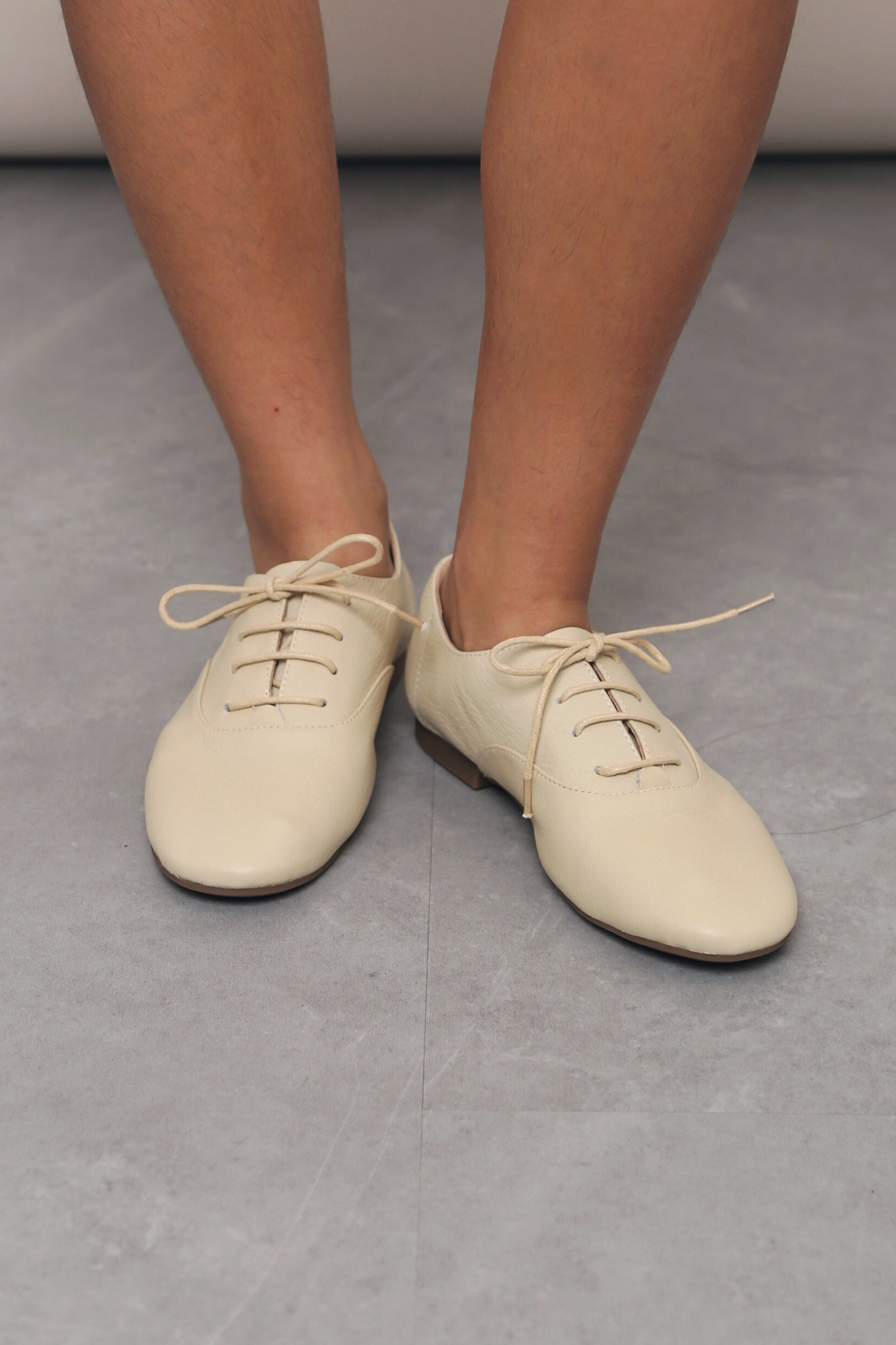 Scholar Lace Flats Cream