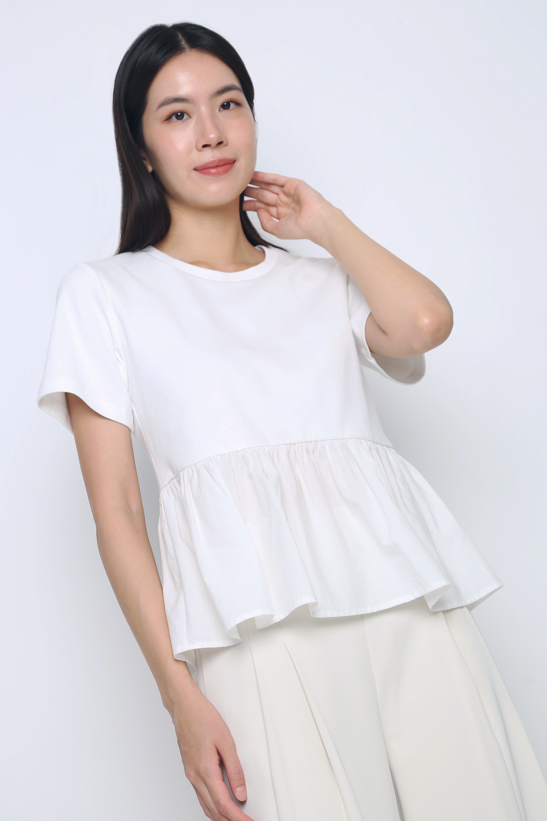 Sightseer Babydoll Top White