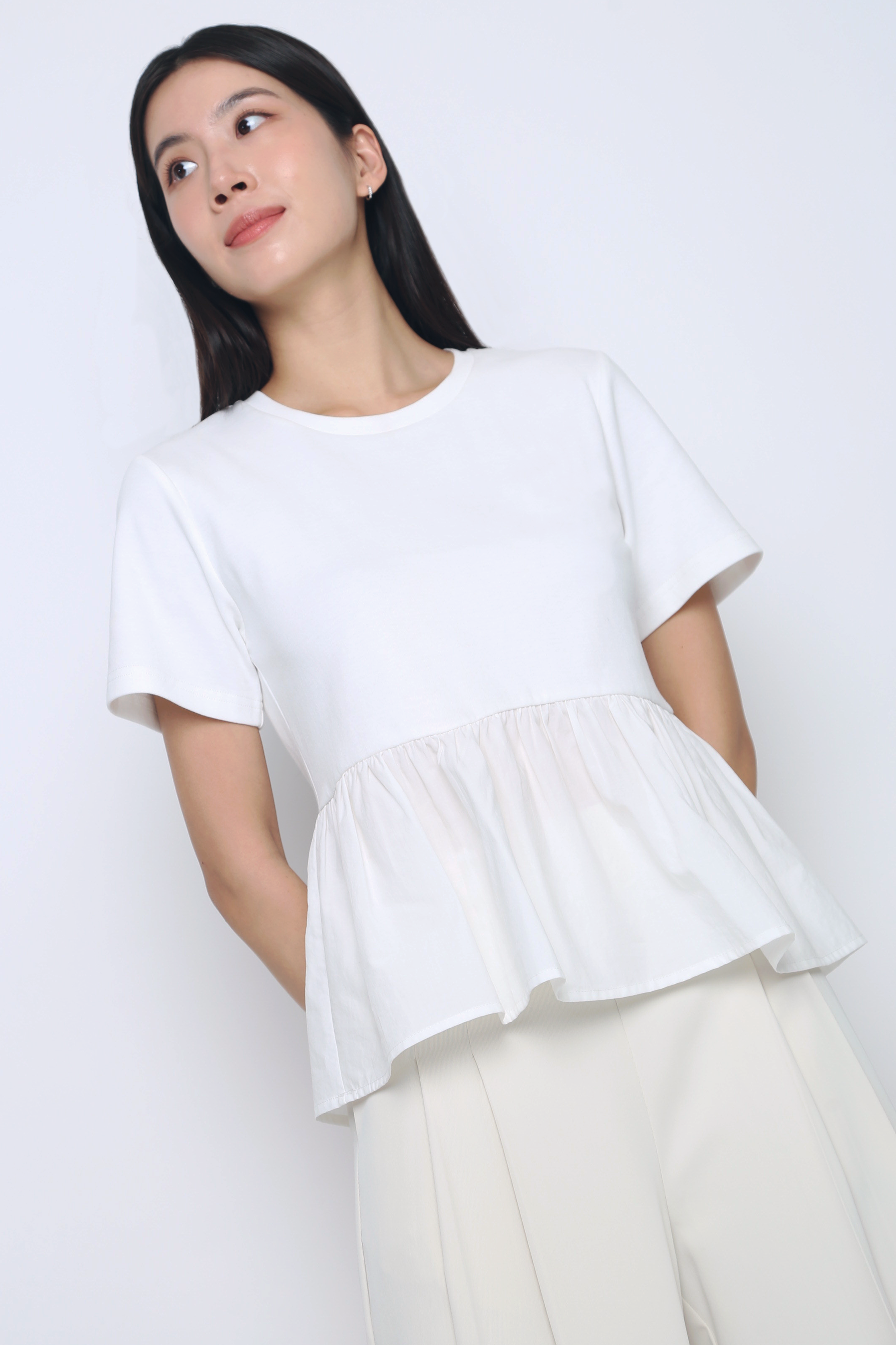 Sightseer Babydoll Top White