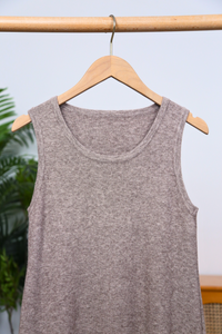 Simple Lines Knit Midi Dress Cocoa