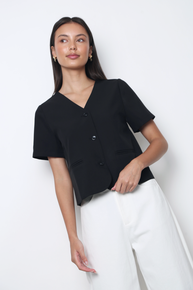 Simple State Shift Blouse Black