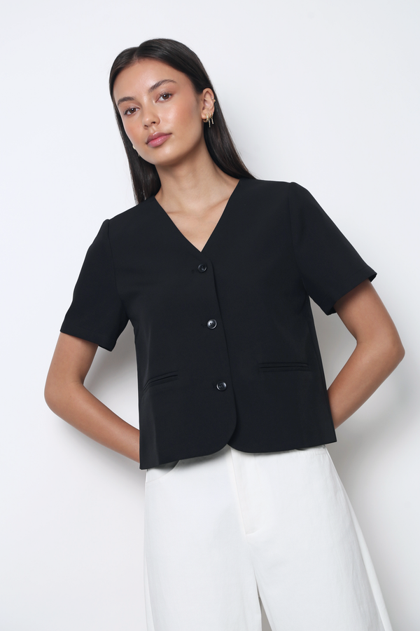 Simple State Shift Blouse Black