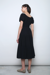 Skippie Tiered Midaxi Dress Black