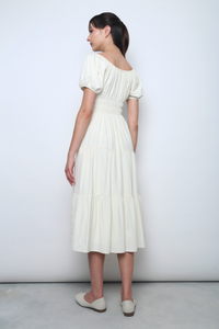 Skippie Tiered Midaxi Dress Ivory