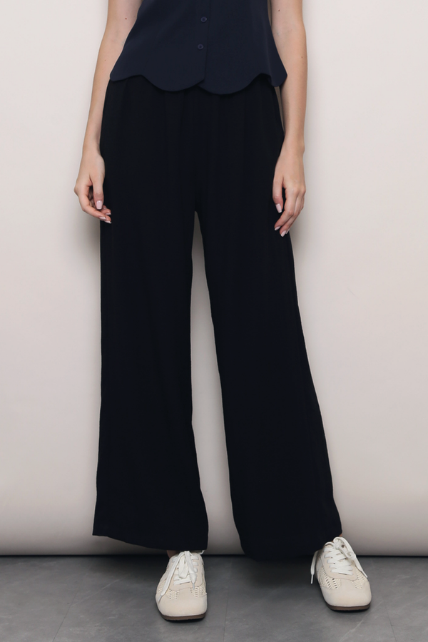 (Petite) Slow Dance Linen Pants Black (Backorder)