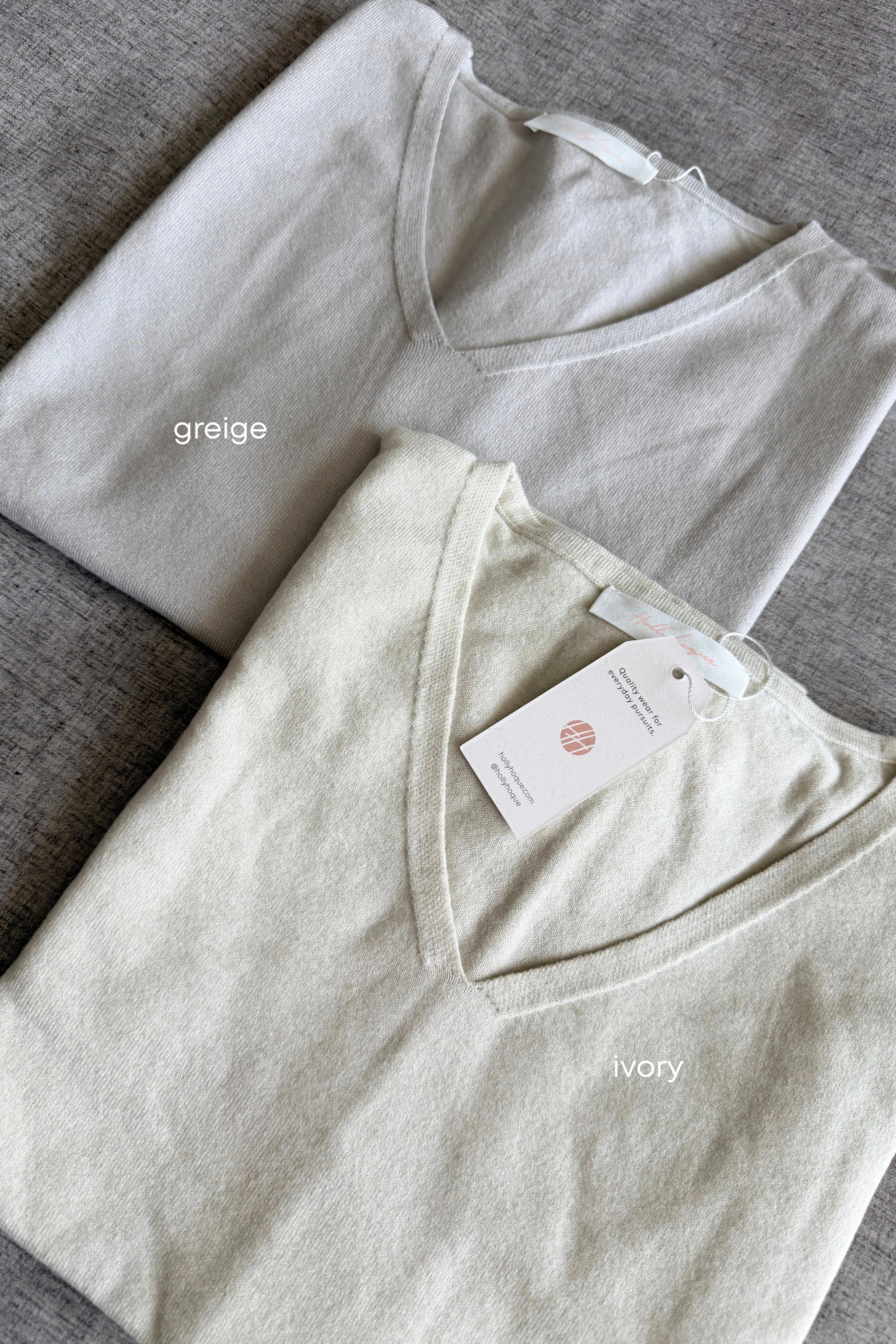 Smith Refined Boxy Knit Top Greige (Backorder)