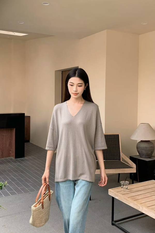 Smith Boxy Knit Top Taupe (Preorder)