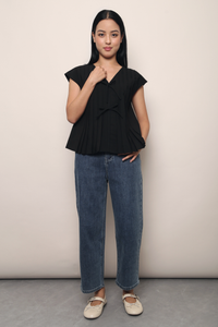 Softline Pleat Blouse Black