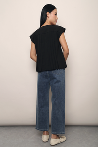 Softline Pleat Blouse Black