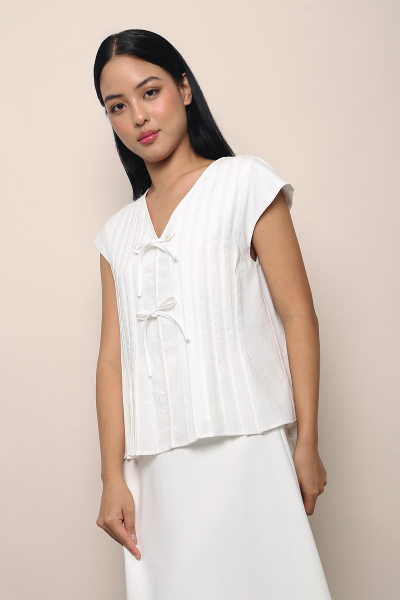 Softline Pleat Blouse White