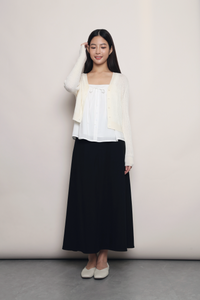 Soft Season Cropped Knit Cardigan Cream (Backorder)
