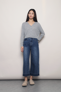 Soft Season Cropped Knit Cardigan Grey (Backorder)