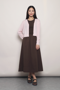 Soft Season Cropped Knit Cardigan Misty Rose (Backorder)