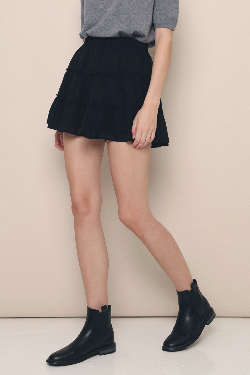 Soleil Tiered Skorts Black