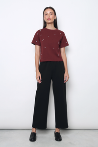 Sprinkle Pearl Tee Merlot