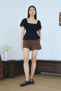 Stellina Smocked Tier Top Black