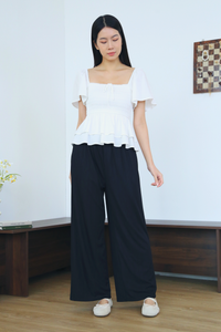 Stellina Smocked Tier Top White