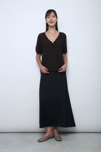 Sugarloop Knit Blouse Chestnut Brown