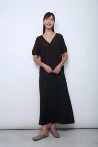 Sugarloop Knit Blouse Chestnut Brown