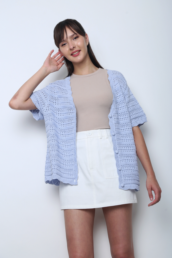 Sugarloop Knit Blouse Sky