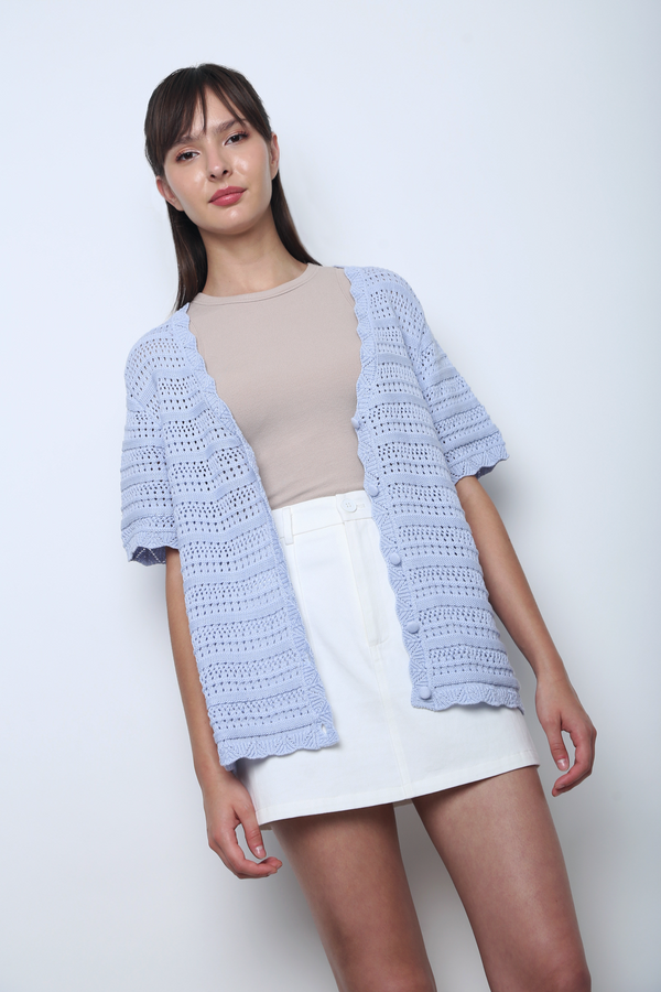 Sugarloop Knit Blouse Sky