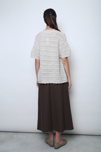 Sugarloop Knit Blouse Stone White