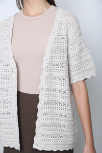 Sugarloop Knit Blouse Stone White