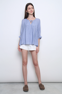 Sunbelle Babydoll Blouse Blue