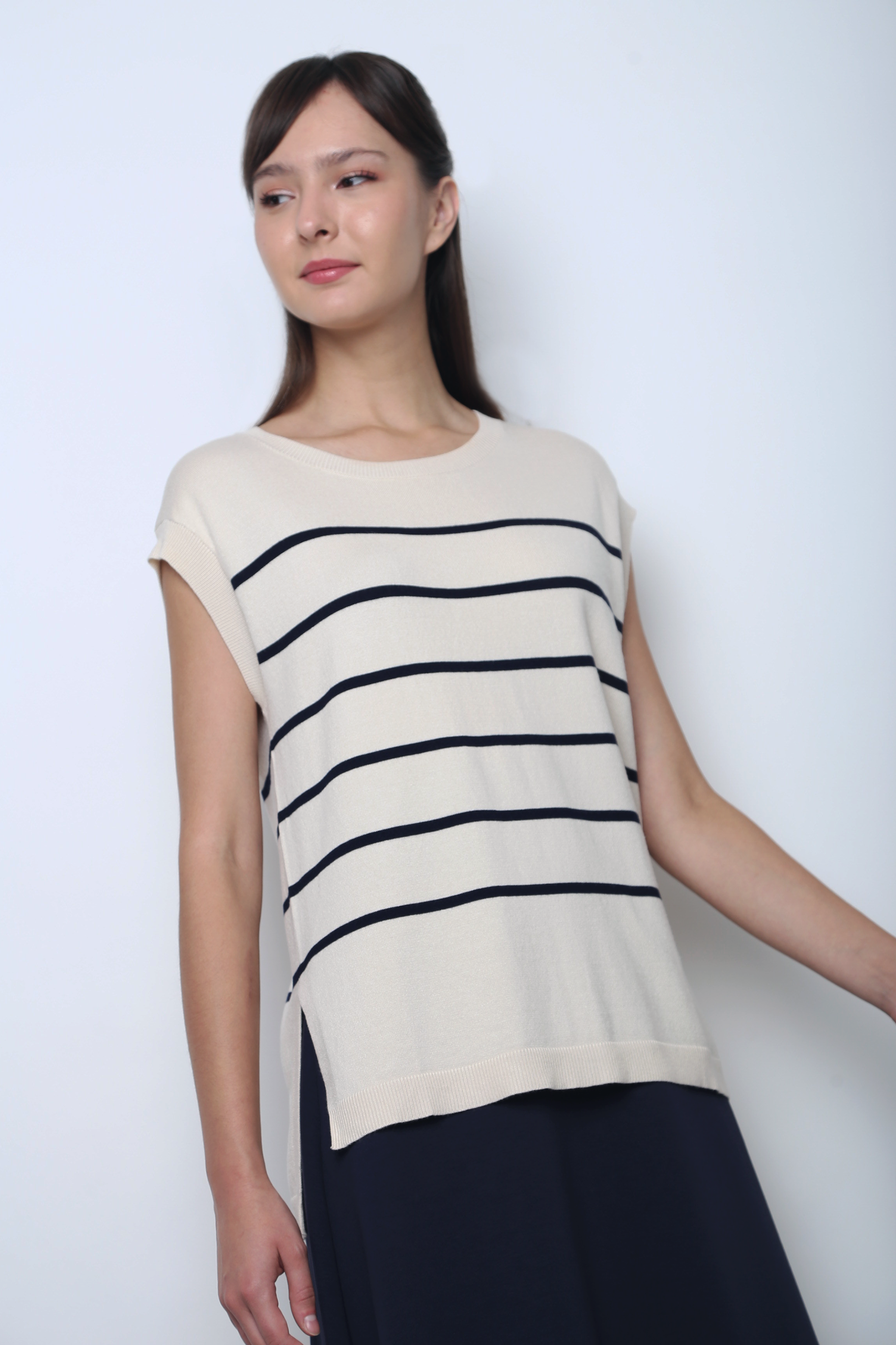 Sundae Stripe Sleeveless Knit Top Malt