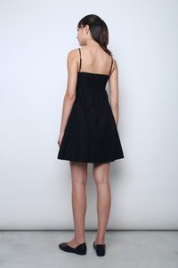 Sunkiss Pleat Babydoll Dress Black