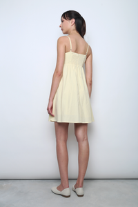 Sunkiss Pleat Babydoll Dress Vanilla Yellow