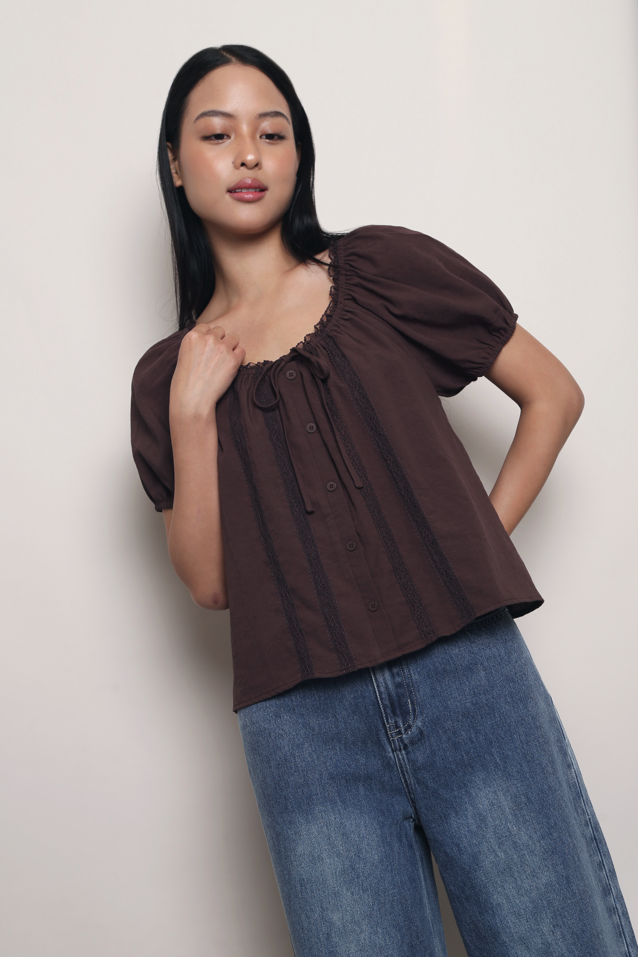 Sweet Talk Lace Top Brown (Backorder)