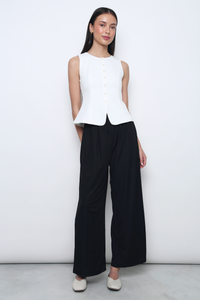 Sybil Curve Hem Vest Top White
