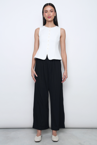 Sybil Curve Hem Vest Top White