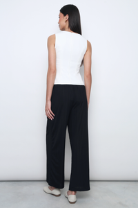 Sybil Curve Hem Vest Top White