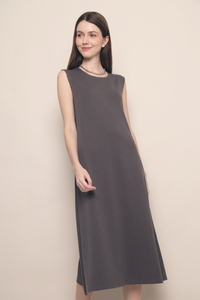 Tabby Muscle Tank Dress Gunmetal Grey