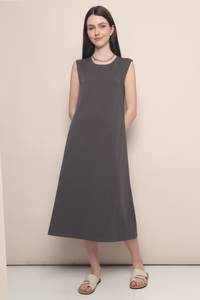 Tabby Muscle Tank Dress Gunmetal Grey