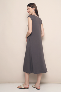 Tabby Muscle Tank Dress Gunmetal Grey