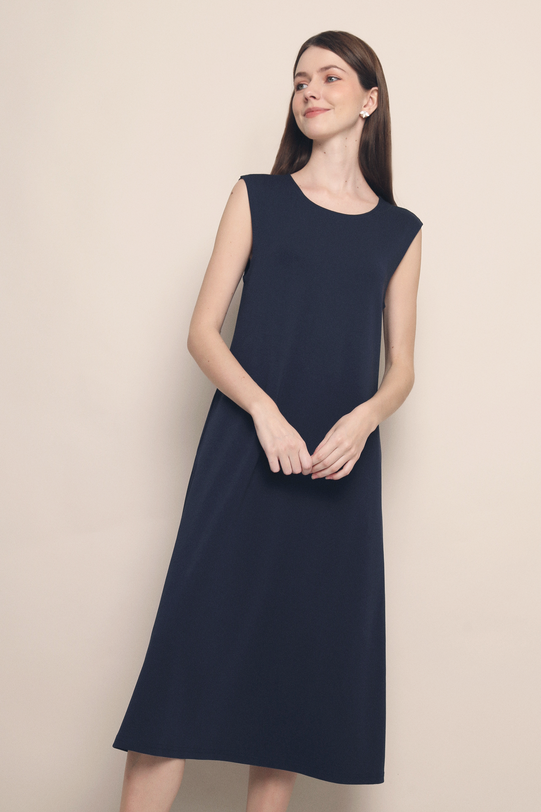 Tabby Muscle Tank Dress Navy