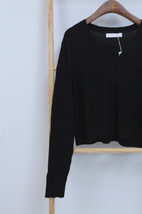 Tate Ultra Soft Boxy Knit Cardigan Black (Restock)
