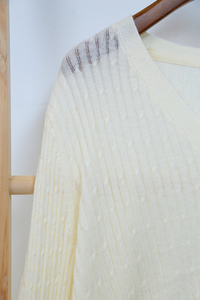 Tate Ultra Soft Boxy Knit Cardigan Off-White (Restock)