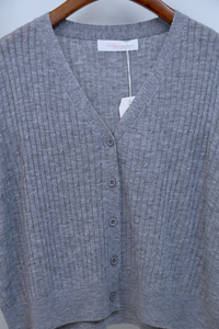 Tate Ultra Soft Boxy Knit Cardigan Grey (Restock)
