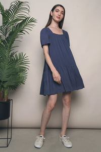 Beatrice Relaxed Swing Dress Navy