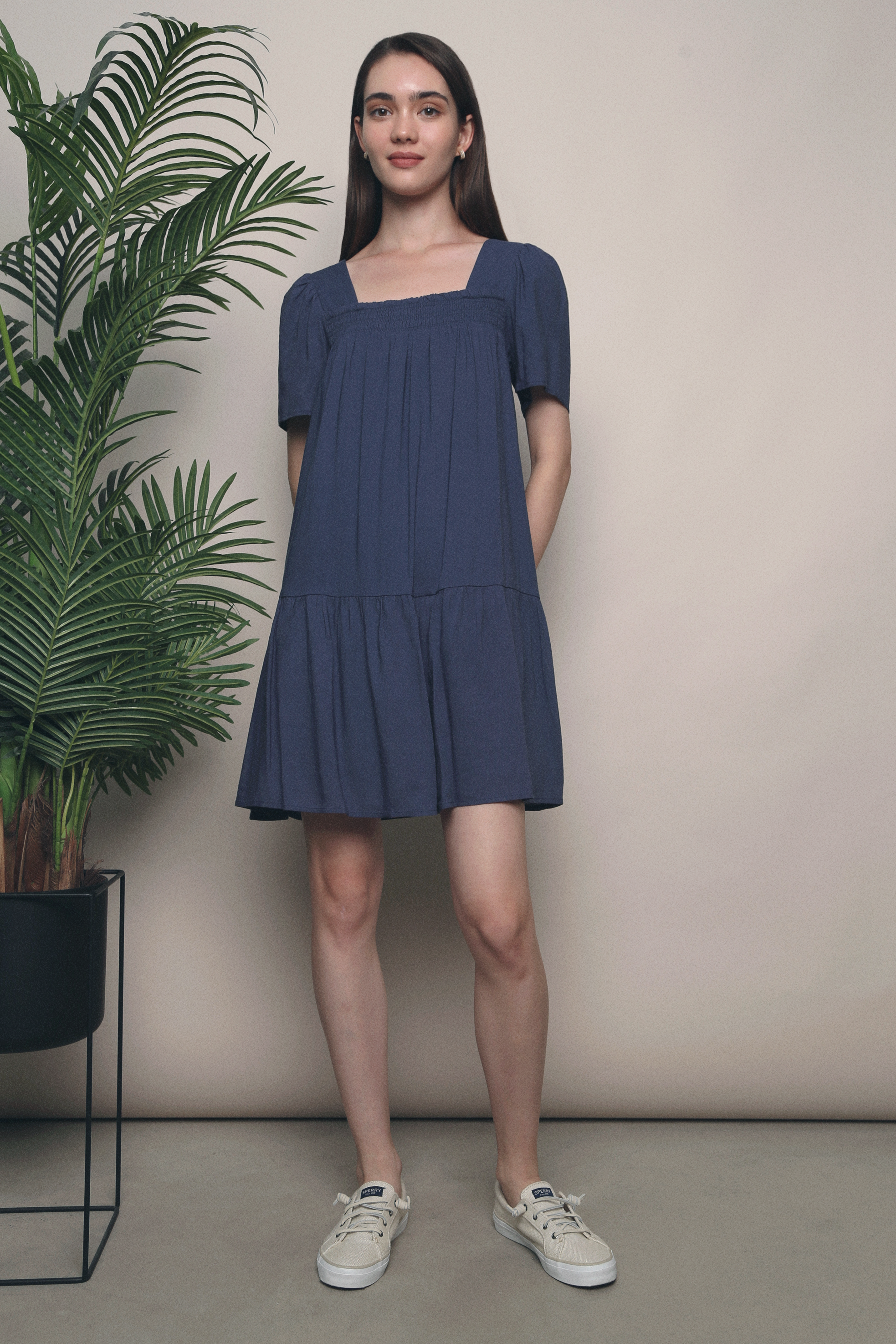 Beatrice Relaxed Swing Dress Navy